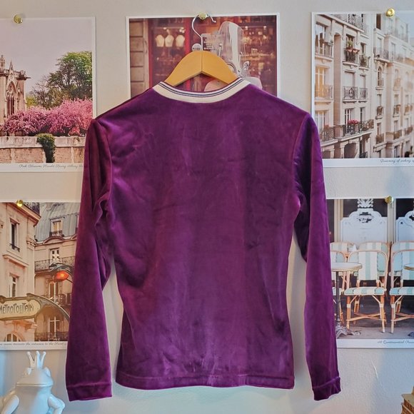 Vintage 90s 725 Originals Purple Velvet Top - Picture 2 of 7